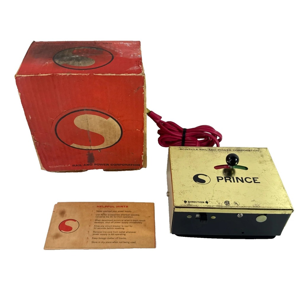 Prince Scintilla Train Transformer No 12V DC Power Supply Vintage